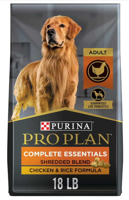 A bag of dog food Description automatically generated