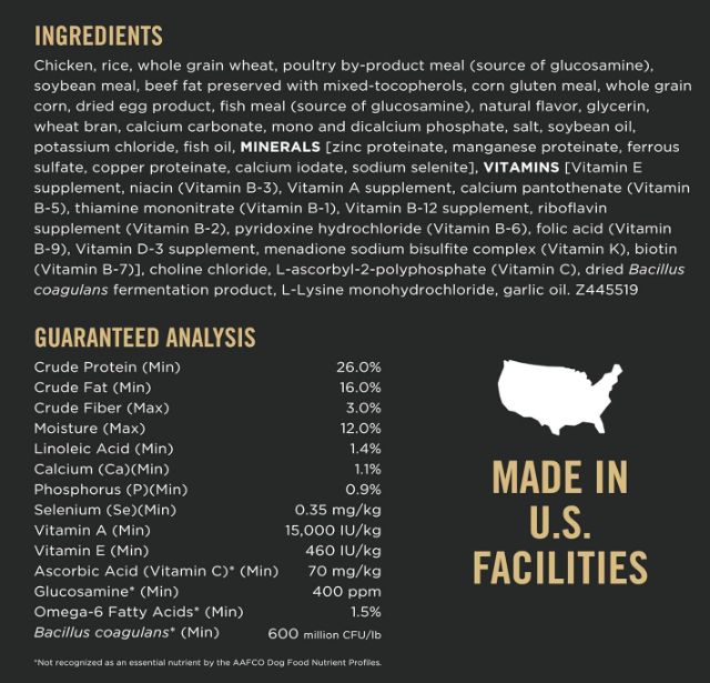 A black and gold label with text Description automatically generated